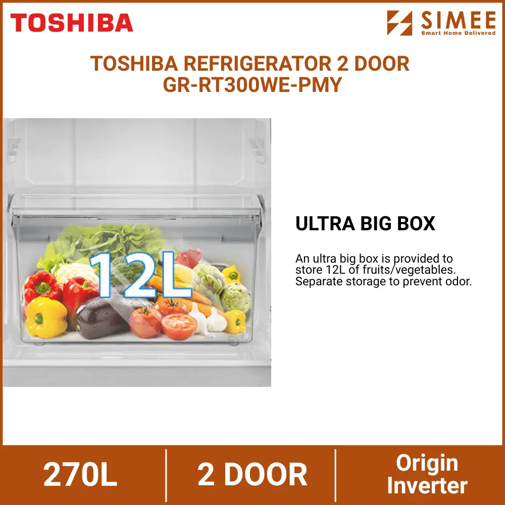 TOSHIBA REFRIGERATOR 2 DOOR GR-RT300WE-PMY (9).webp