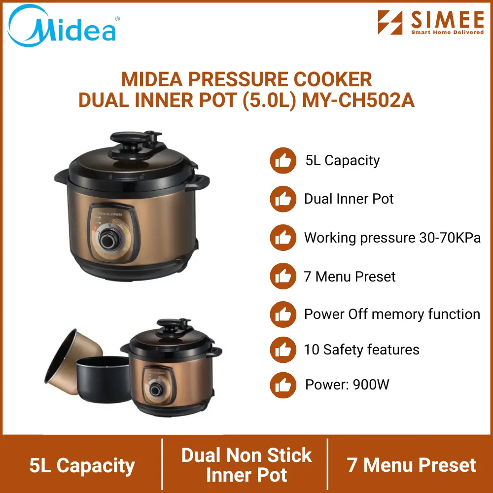 MIDEA PRESSURE COOKER DUAL INNER POT (5.0L) MY-CH502A (2).webp