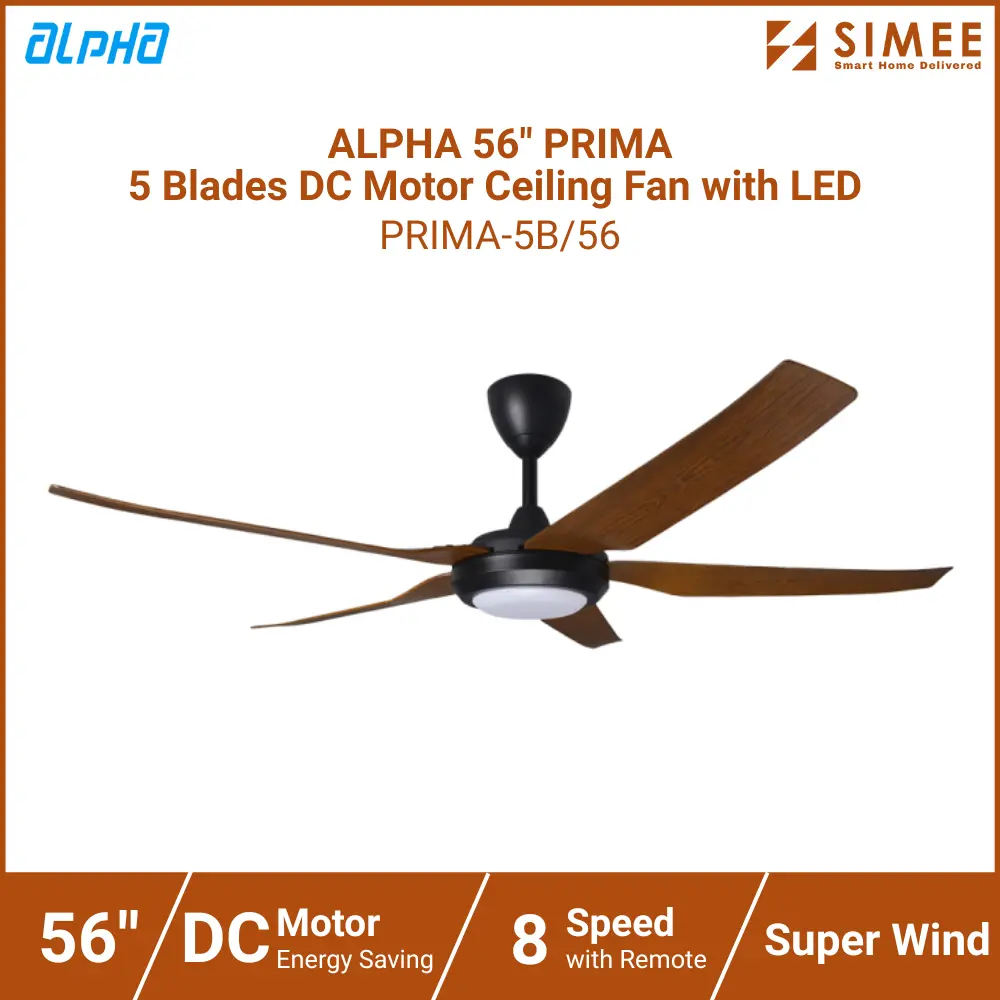 ALPHA 56_ PRIMA 5 Blades DC Motor Ceiling Fan PRIMA-5B_56 LED (5).webp