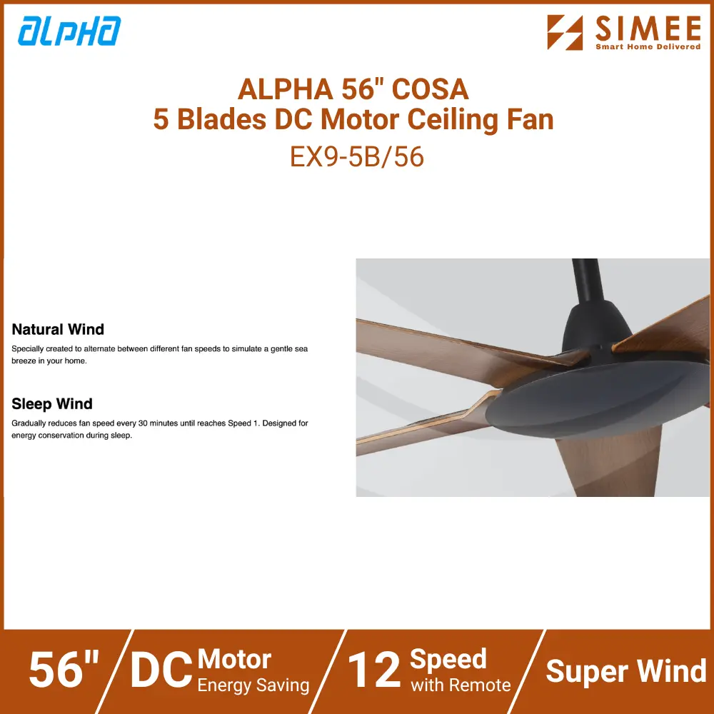 ALPHA 56_ COSA  5 Blades DC Motor Ceiling Fan EX9-5B_56 (9).webp