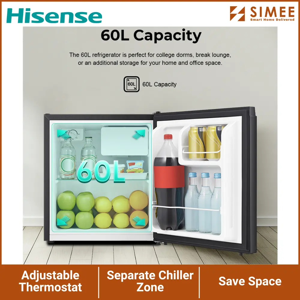 HISENSE REFRIGERATOR SINGLE DOOR RR60D4ABN (4).webp