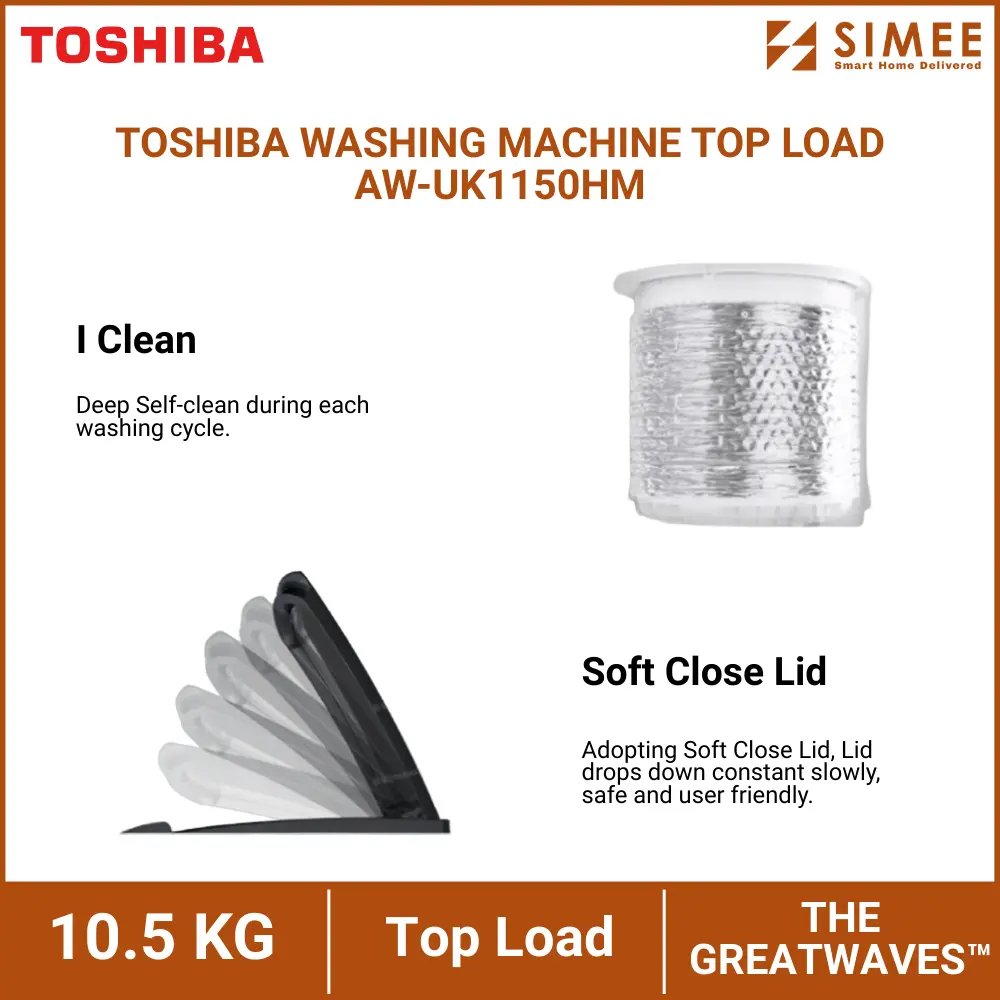 TOSHIBA WASHING MACHINE TOP LOAD AW-UK1150HM (4).webp