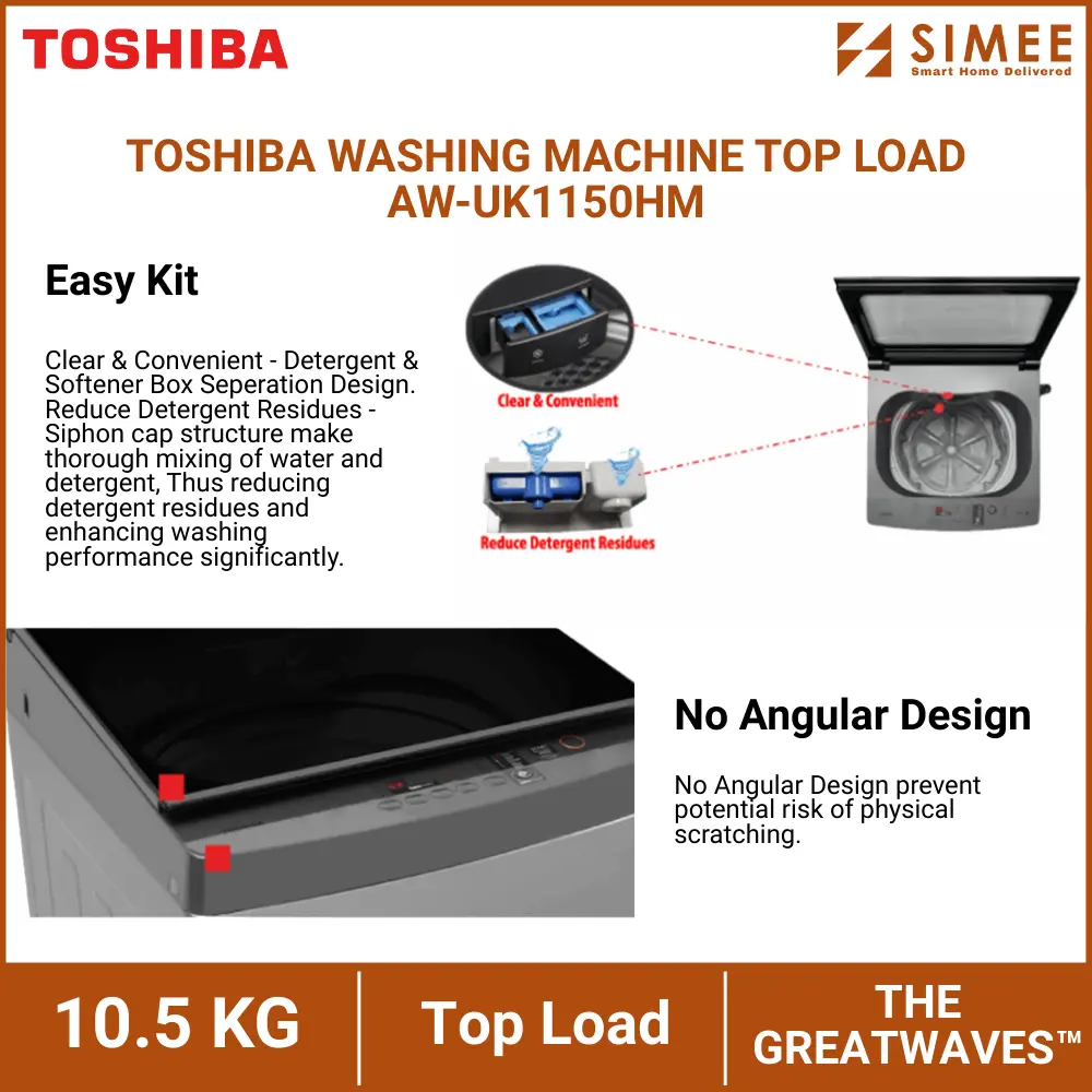 TOSHIBA WASHING MACHINE TOP LOAD AW-UK1150HM (5).webp