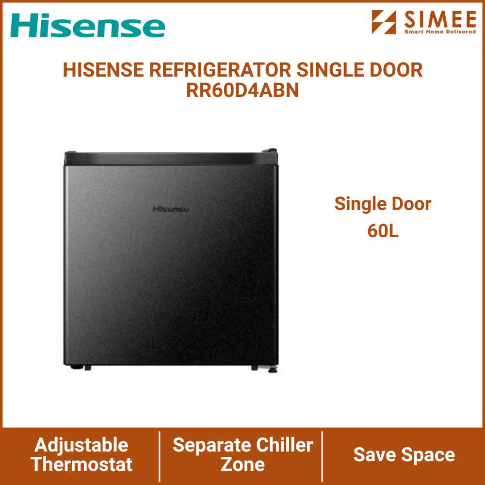 HISENSE REFRIGERATOR SINGLE DOOR RR60D4ABN