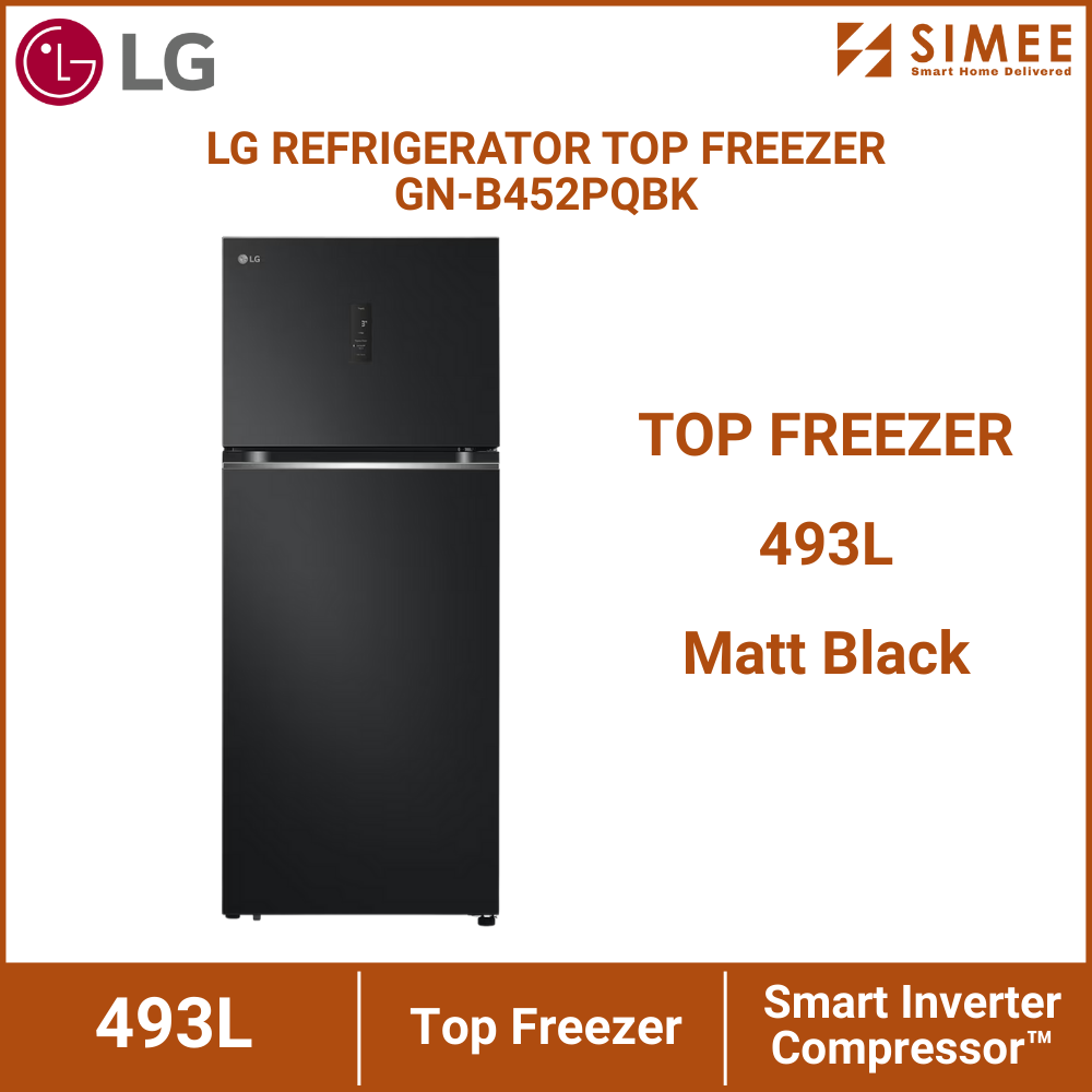 LG REFRIGERATOR TOP FREEZER GN-B452PQBK