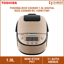 TOSHIBA RICE COOKER 1.0L DIGITAL RICE COOKER RC-10DR1TMY