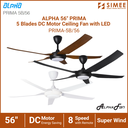 ALPHA FAN CEILING FAN PRIMA 5B/56LED