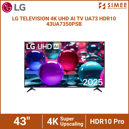 [LG_TV_43UA7350PSB] LG TELEVISION 4K UHD AI TV UA73 HDR10 43UA7350PSB