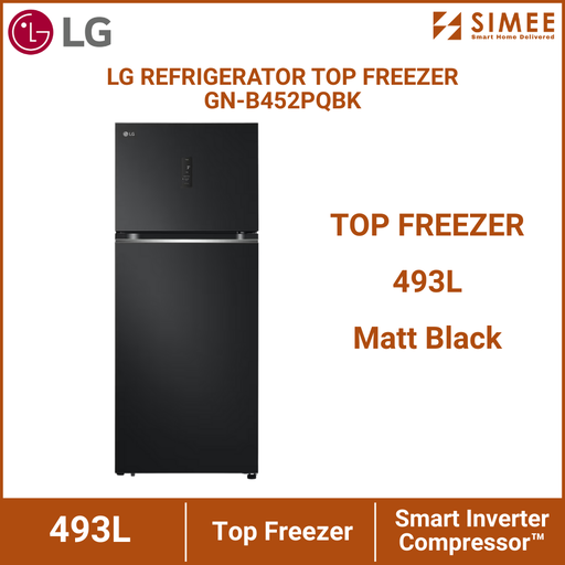 [LG_RF_GN-B452PQBK] LG REFRIGERATOR TOP FREEZER GN-B452PQBK