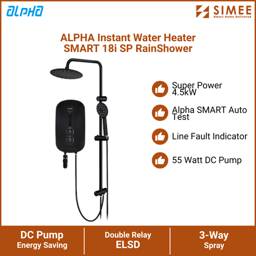 [AP_WH_SMART 18i SP RAINSHOWER] ALPHA WATER HEATER DC PUMP SMART 18i SP RAINSHOWER