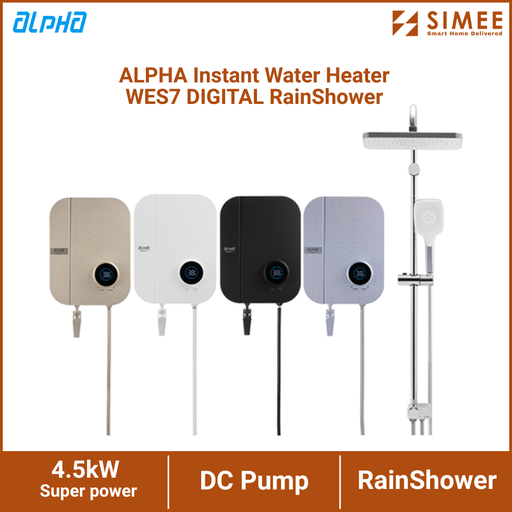 [AP_WH_WES7 DIGITAL RAINSHOWER] ALPHA WATER HEATER DC PUMP WES7 DIGITAL RAINSHOWER